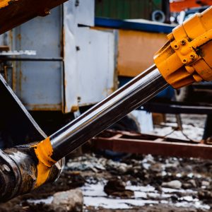 Pneumatic piston for machinery technology. Concept machine for lifting the load and hydraulic forces.